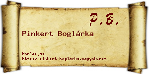 Pinkert Boglárka névjegykártya